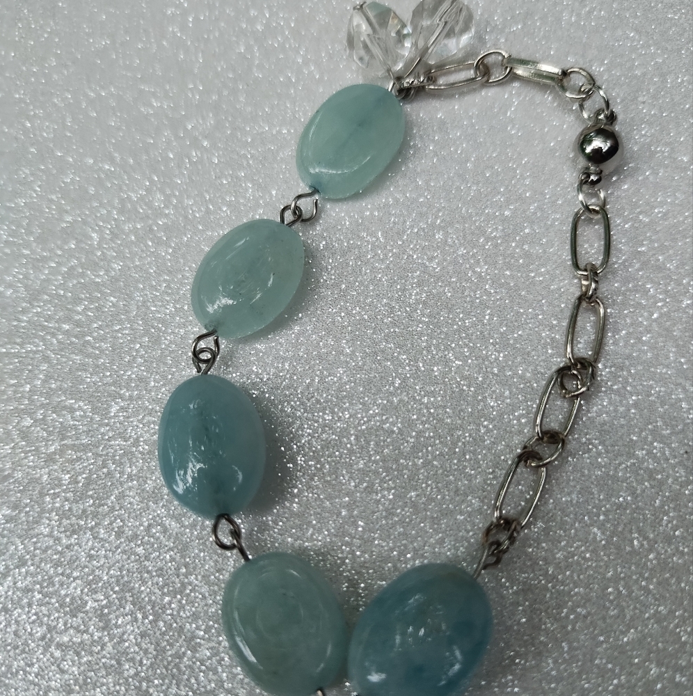 Elegant Silver and Blue Bracelet